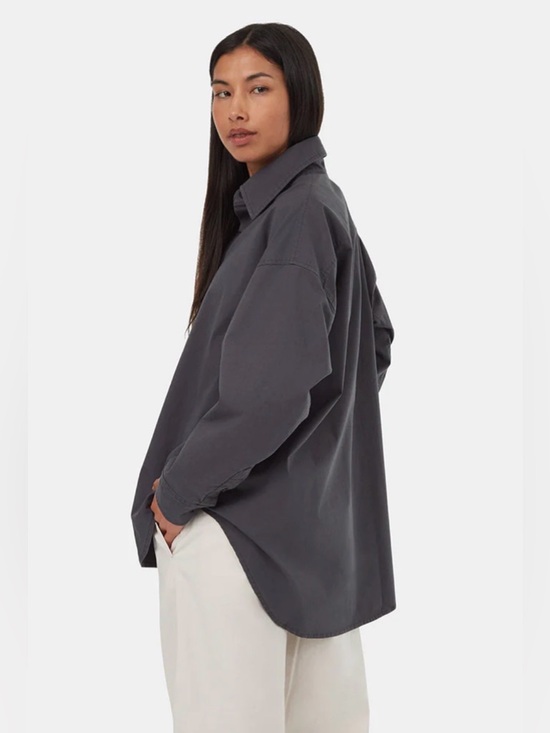 Tentree Women’s EcoStretch Cotton Oversized Shirt sz XL - Picture 2 of 12